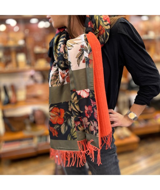 Étole Alpaga Orange Doublée Foulard Kaki de votre