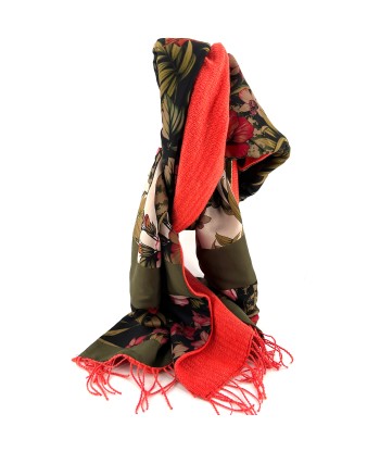 Étole Alpaga Orange Doublée Foulard Kaki de votre