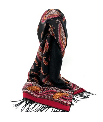 Étole Alpaga Noire Doublée Foulard Black sur le site 