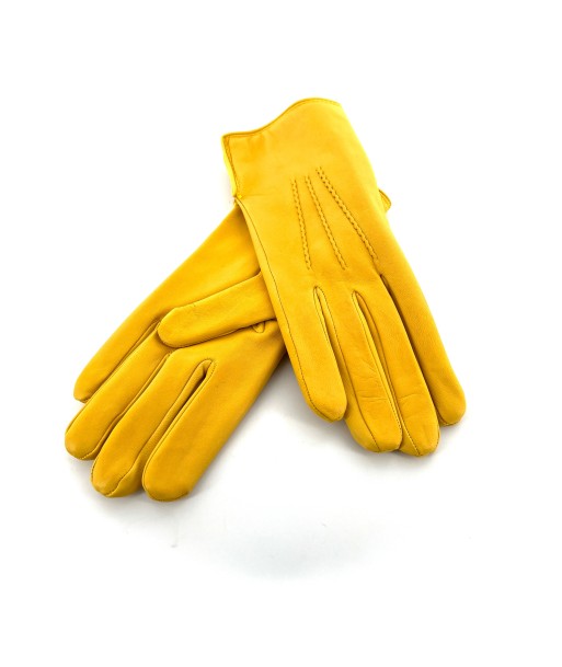 Gants en Cuir Jaune Doublés Laine Livraison rapide