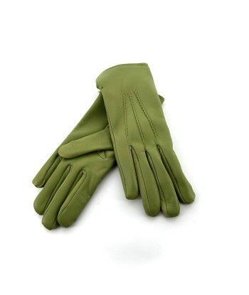 Gants en Cuir Vert Doublés Laine shop