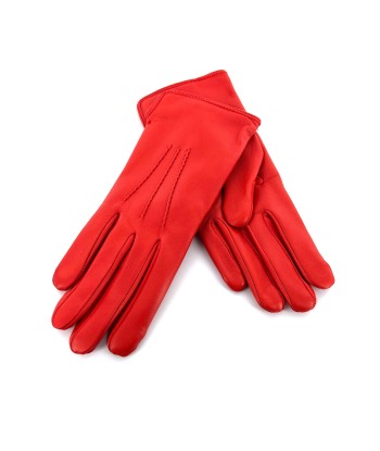 Gants en Cuir Orange Doublés Laine de la marque