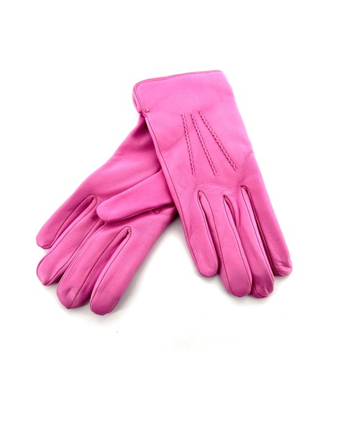 Gants en Cuir Rose Doublés Laine france