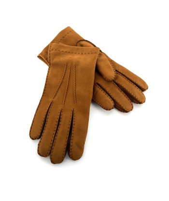 Gants en Cuir Nubuck Whisky Doublés Laine À commander