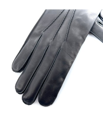 Gants en Cuir Noir Doublés Laine les ctes