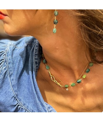 Collier LENNY en Chrysocolle et Plaqué Or Comparez plus de prix