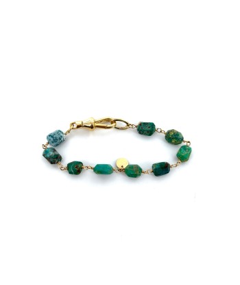 Bracelet LENNY en Chrysocolles et Plaqué Or Pour