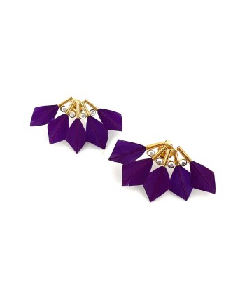 Boucles d'Oreilles BABY PARROT en Plume Violet Comment ça marche