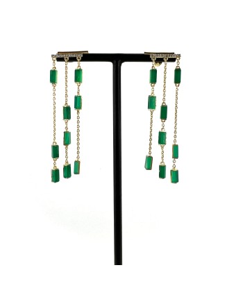 Boucles d'Oreilles MARA en Onyx Vert soldes