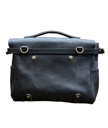 Sac POSTIER ÉCLAIR M en Cuir Noir en linge