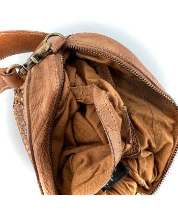 Petit Sac en Cuir Ocre et Clous Plats Bicolores 50% de réduction en Octobre 2024