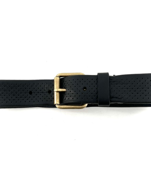 Ceinture en Cuir Perforé Noir l'achat 