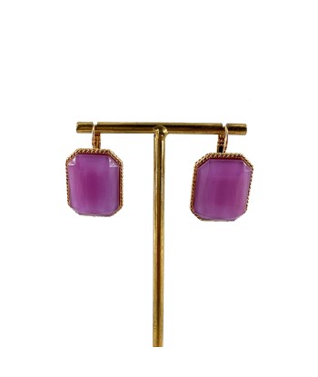 Boucle d'Oreille LOUISE MM en Pâte de Verre Violet JUSQU'A -70%! 