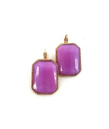 Boucle d'Oreille LOUISE MM en Pâte de Verre Violet JUSQU'A -70%! 