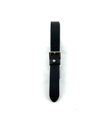 Ceinture LA TURENNE en Cuir Noir en linge