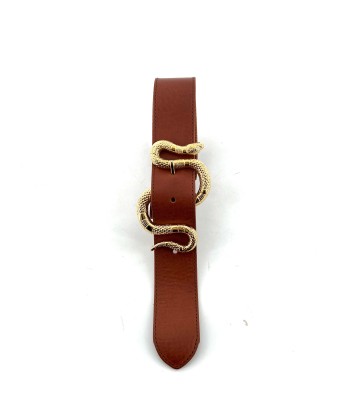 Ceinture LA CRUSH en Cuir Tobacco de pas cher