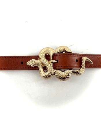 Ceinture LA BARBIER en Cuir Tobacco pas cher 