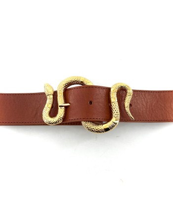 Ceinture LA CRUSH en Cuir Tobacco de pas cher