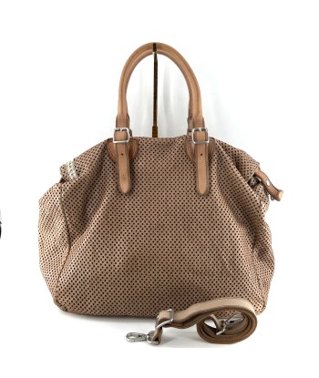 Sac PLAZA en Cuir Perforé Latte ou a consommer sur place