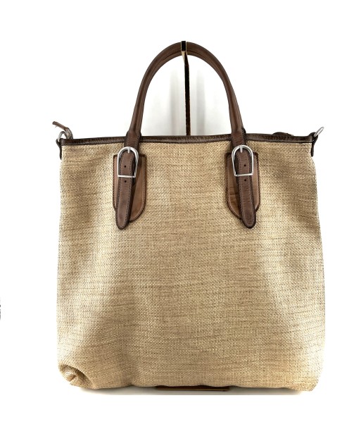 Sac MICHELLE en Paille Enduite et Cuir Gray Tea Voir les baskets