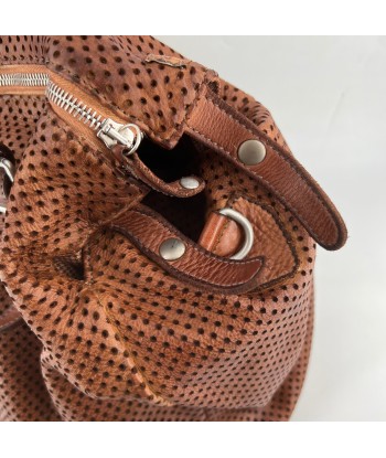 Sac PLAZA en Cuir Perforé Caramel 50-70% off 