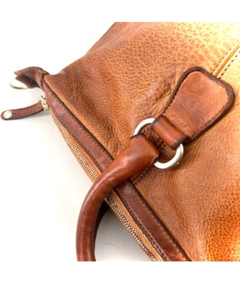 Sac GARAGE en Cuir Caramel brillant des détails fins