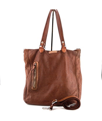 Sac OUTDOOR en Cuir Perforé Caramel pas cher chine