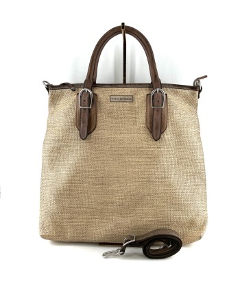 Sac MICHELLE en Paille Enduite et Cuir Gray Tea Voir les baskets