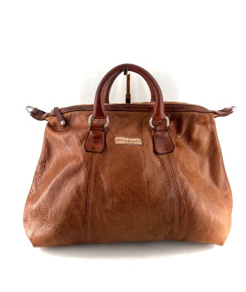 Sac GARAGE en Cuir Caramel brillant des détails fins