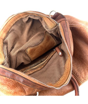 Sac GARAGE en Cuir Caramel brillant des détails fins