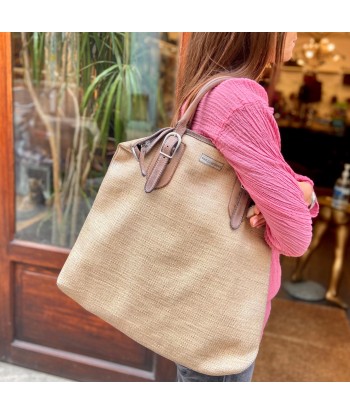 Sac MICHELLE en Paille Enduite et Cuir Gray Tea Voir les baskets