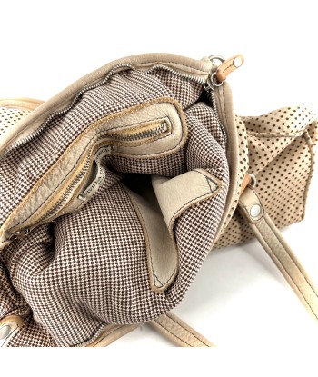 Sac OUTDOOR en Cuir Perforé Latte l'achat 