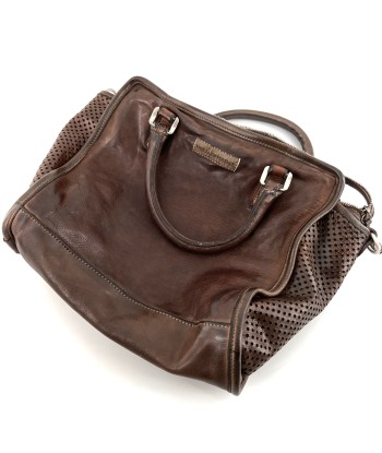 Sac ALGHERO en Cuir et Cuir Perforé Oak Brown 2 - 3 jours ouvrés.