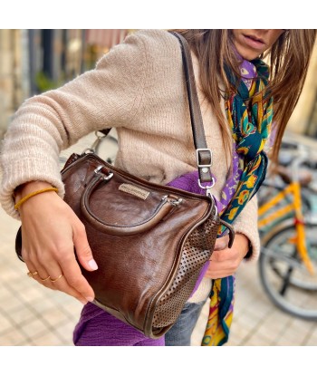 Sac ALGHERO en Cuir et Cuir Perforé Oak Brown 2 - 3 jours ouvrés.