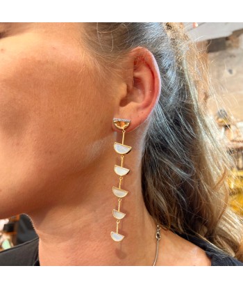 Boucles d'Oreilles SEEMA en Plaqué Or et Nacre Blanche ouvre sa boutique