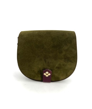 Sac LE MAMOUR  en Velours Leccio et Cuir Bordeaux destockage