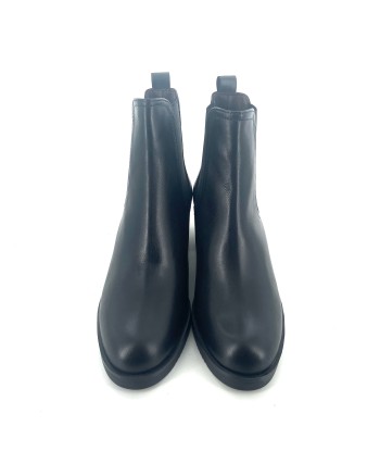 Chelsea Boots Talon Trotteur en Cuir Noir En savoir plus