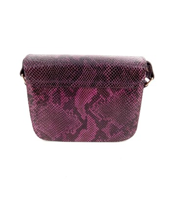 Sac LOUISE en Cuir Mauve Imprimé Python pas cher chine