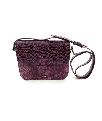 Sac LOUISE en Cuir Mauve Imprimé Python pas cher chine