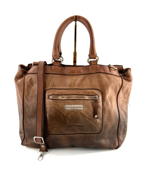 Sac TOKYO T en Cuir Taupe Dégradé solde