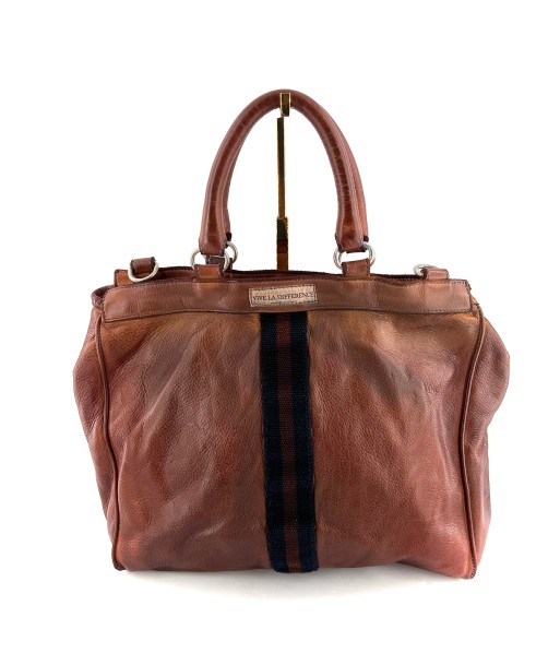 Sac TOKYO RIGA en Cuir Rusty Brown solde