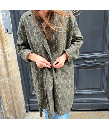 Manteau MILA à Carreaux Kaki shop