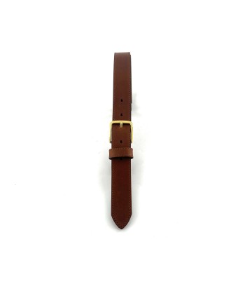 Ceinture en Cuir Cognac Simple Boucle Finition Vieil Or commande en ligne