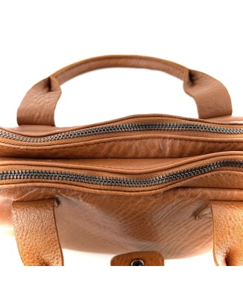 Astucieux Cartable Sac à Dos en Cuir Camel shop