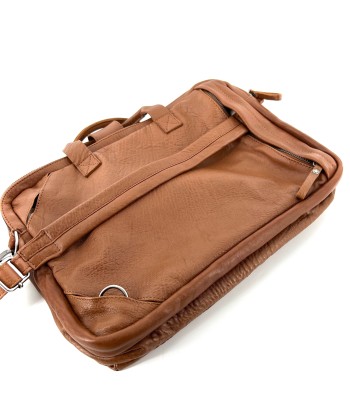 Astucieux Cartable Sac à Dos en Cuir Camel shop