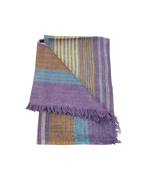 Écharpe en Laine Multi-Rayures Aubergine Jusqu'à 80% De Réduction