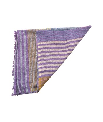 Écharpe en Laine Multi-Rayures Aubergine Jusqu'à 80% De Réduction