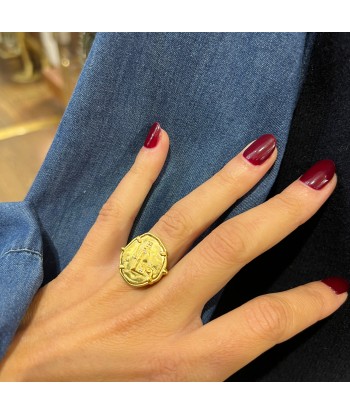 Bague THÉMIS en Plaqué Or et Zirconiums Blancs la colonne vertébrale