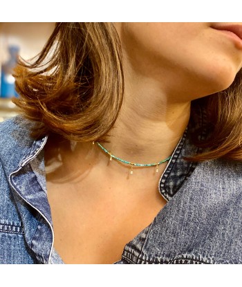 Choker RIVER Chrysocolle et Pampilles Cristal des créatures d'habitude