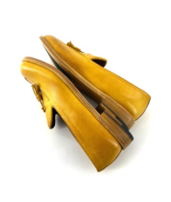 Mocassin à Pompons en Cuir Jaune Jusqu'à 80% De Réduction